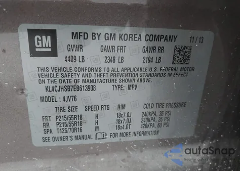 2014 Buick Encore Premium из США, поврежденный, VIN KL4CJHSB7EB613908